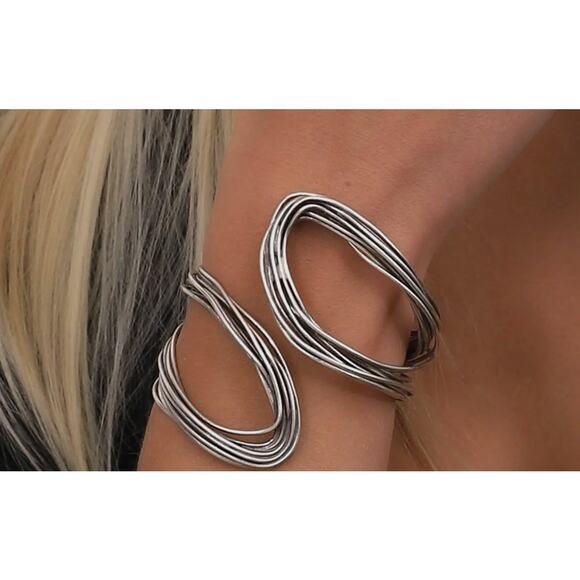 Antique Silver Plated Layered Bracelet and Ring Set - Picture 3 of 5